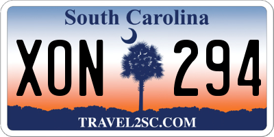 SC license plate XON294