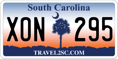 SC license plate XON295