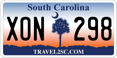 SC license plate XON298