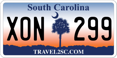 SC license plate XON299