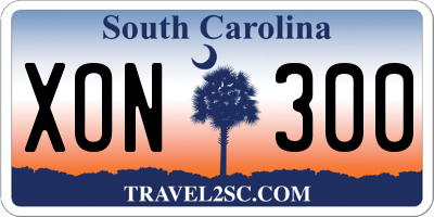 SC license plate XON300