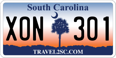 SC license plate XON301