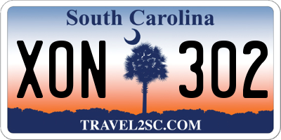 SC license plate XON302