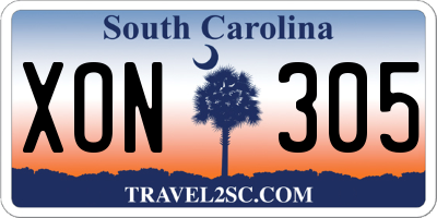 SC license plate XON305