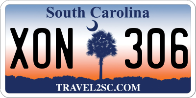 SC license plate XON306