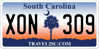 SC license plate XON309