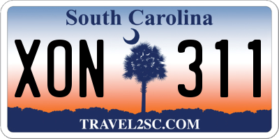 SC license plate XON311