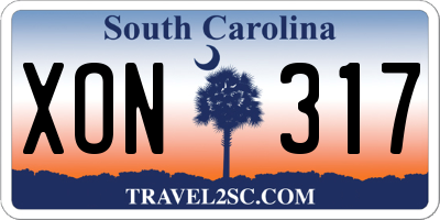 SC license plate XON317