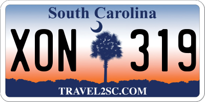 SC license plate XON319