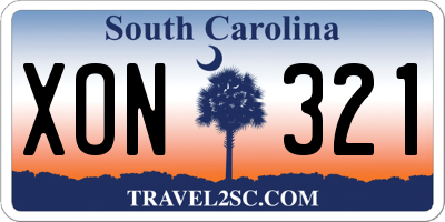 SC license plate XON321