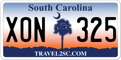 SC license plate XON325