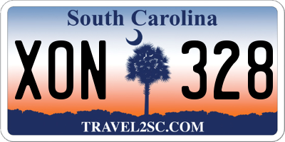 SC license plate XON328