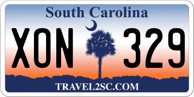 SC license plate XON329