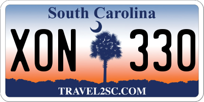SC license plate XON330