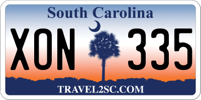 SC license plate XON335