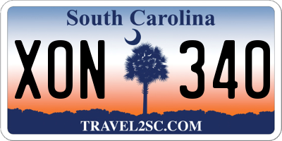 SC license plate XON340