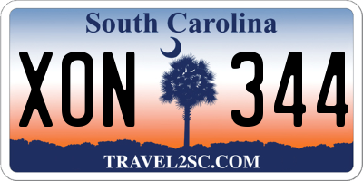 SC license plate XON344
