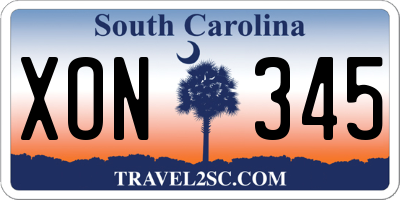 SC license plate XON345