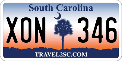 SC license plate XON346