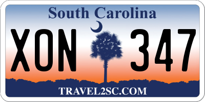 SC license plate XON347