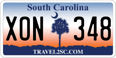 SC license plate XON348