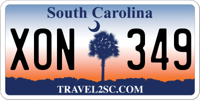 SC license plate XON349