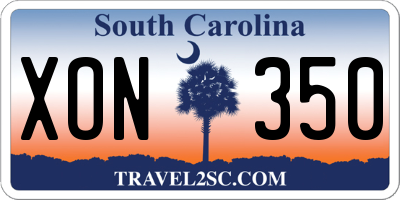 SC license plate XON350