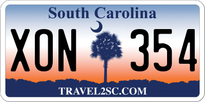 SC license plate XON354