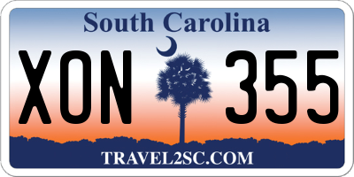 SC license plate XON355