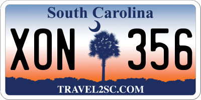 SC license plate XON356