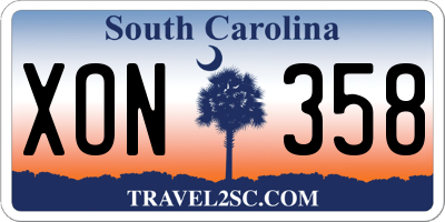 SC license plate XON358