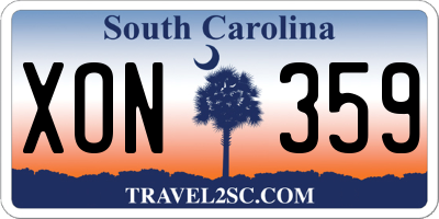 SC license plate XON359