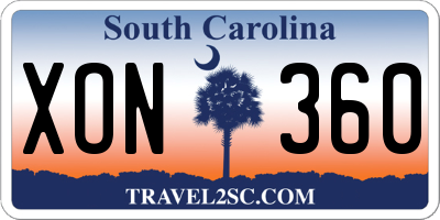 SC license plate XON360