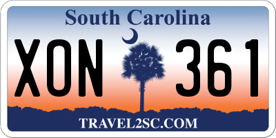 SC license plate XON361