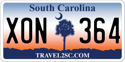 SC license plate XON364