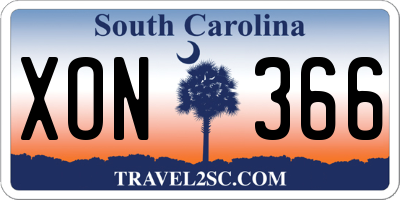 SC license plate XON366