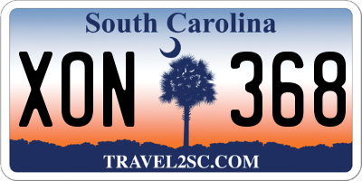 SC license plate XON368