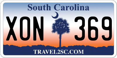 SC license plate XON369