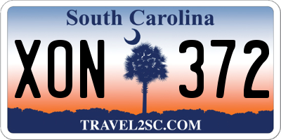 SC license plate XON372