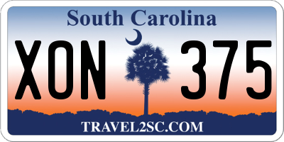 SC license plate XON375