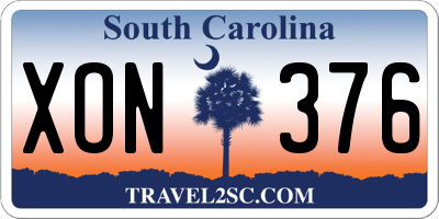 SC license plate XON376