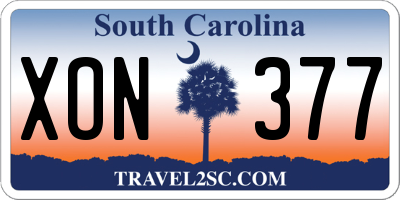 SC license plate XON377