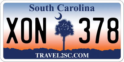 SC license plate XON378