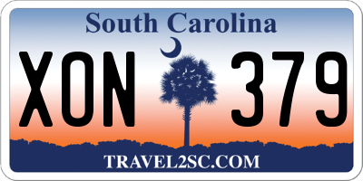 SC license plate XON379