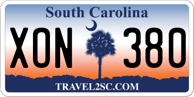 SC license plate XON380