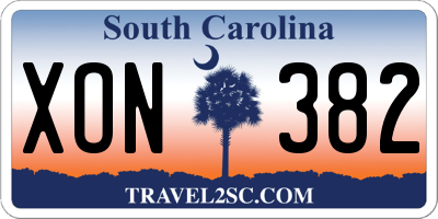 SC license plate XON382