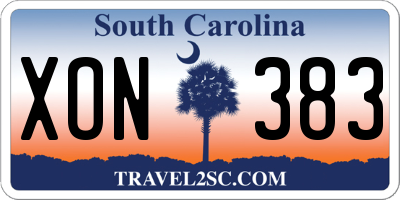 SC license plate XON383