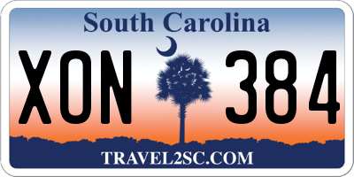 SC license plate XON384