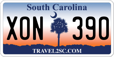 SC license plate XON390
