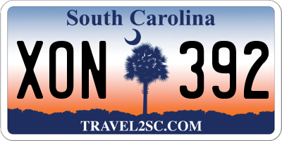 SC license plate XON392